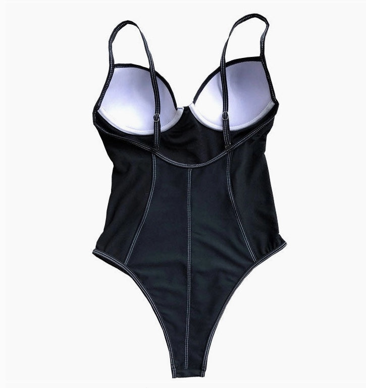 Sexy Mesh Backless One Piece Swimwear
