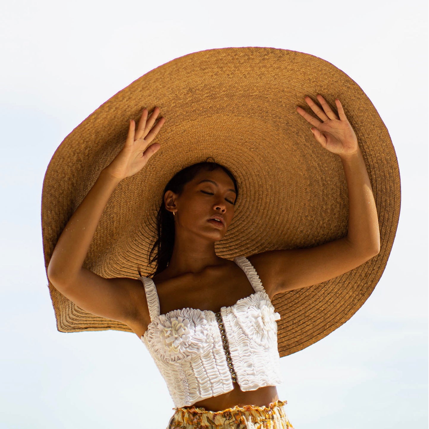 Solana Oversized Straw Hat in Beige